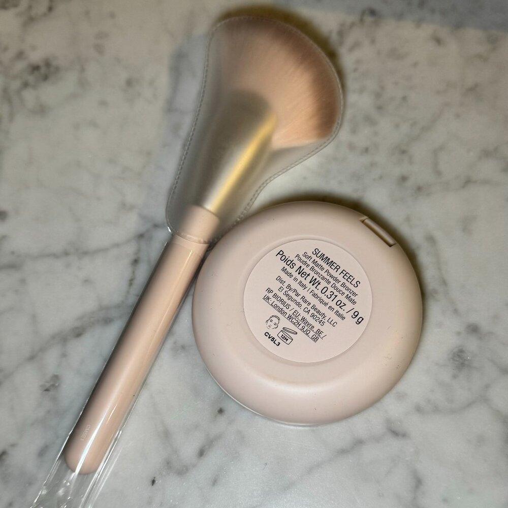 Rare Beauty Warm Wishes Powder Bronzer & Angled Powder Brush Set | Summer Feels
